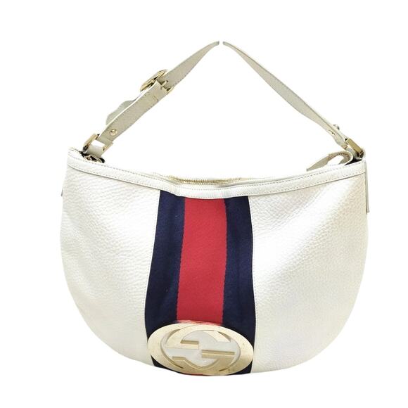 Gucci Hand Bag Sherry Line White Leather PRISTINE - Picture 1 of 9